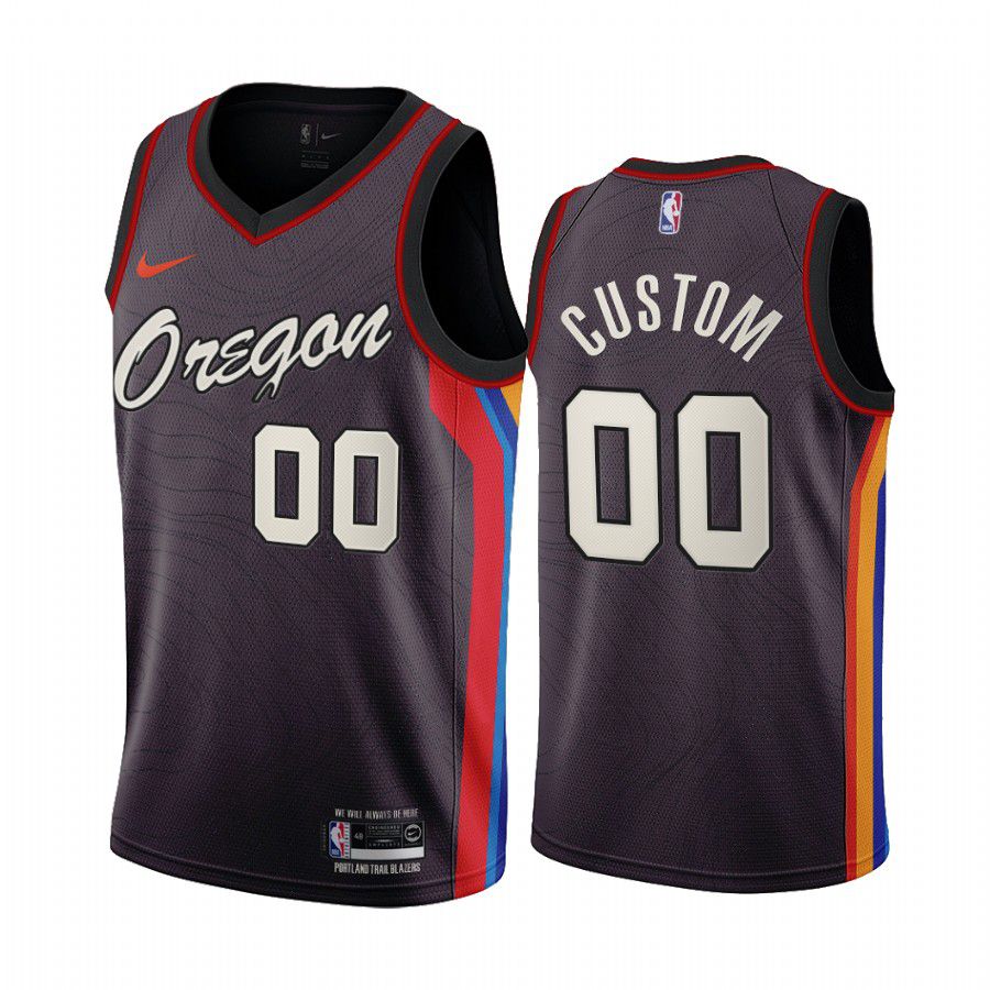 Men Portland Trail Blazers 00 custom chocolate city edition oregon 2020 nba jersey